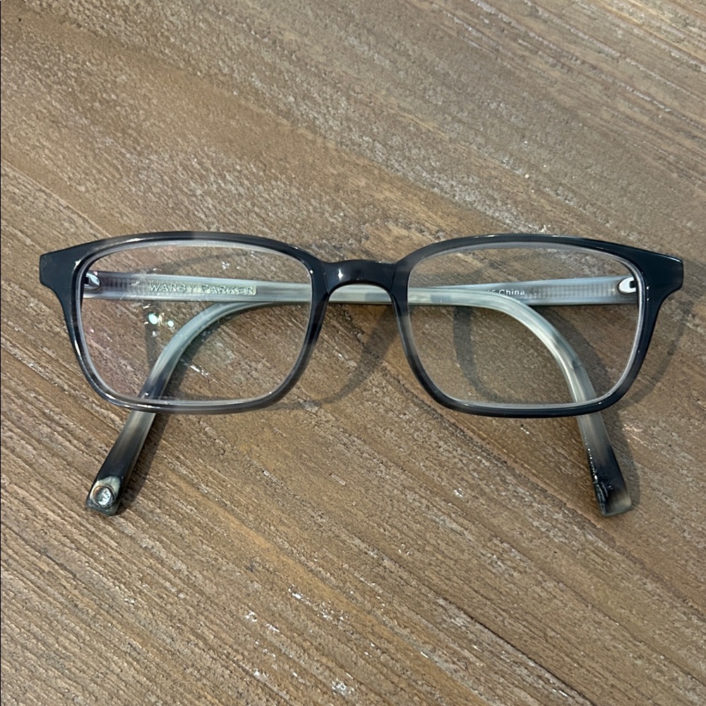 Warby Parker “Wilkie” Black and Gray Square Glasses